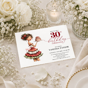 Convites Mulher Humor Excêntrico Aniversário de 30 anos Fes