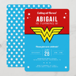 Convites Mulher Maravilha - Logotipo Clássico Estrelas Aniv