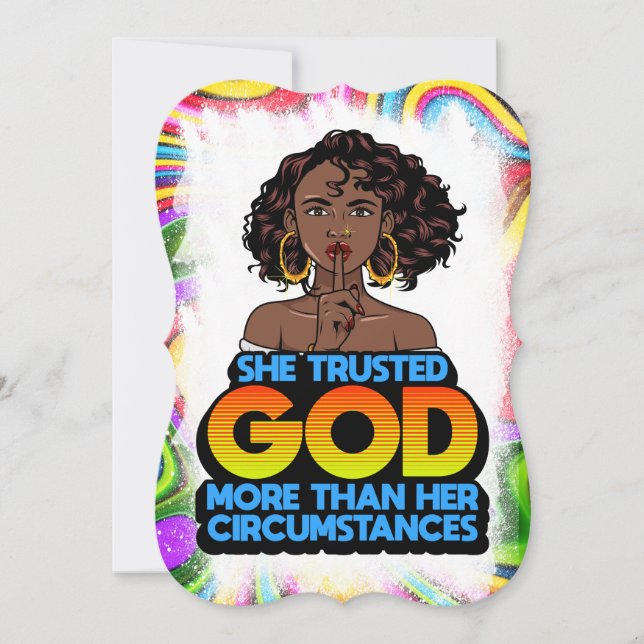 Convites Mulher negra confiava mais em Deus do que em sua c (Frente)