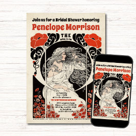 Convites Mulher no Vestido Branco e Chá de panela de Flores