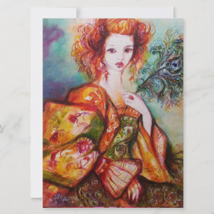 Convites MULHER ROMÂNTICA COM PENA DE PAZ ESPUMANTE,Vermel