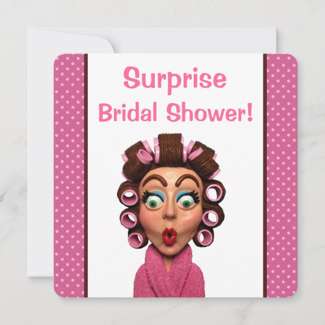 Convites Mulher Vestindo Curlers (Frente)