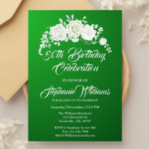 Mulher Vintage White Rose Border 50th Birthday