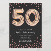 Mulheres 50º aniversário 50º Rosa Dourado Elegante