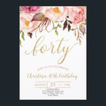 Convites Mulheres aniversário de 40 anos cor-de-rosa-rosa<br><div class="desc">Mulheres aniversário de 40 anos cor-de-rosa-rosa</div>