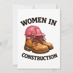 Convites Mulheres em Botas de Construção e Capacete de Segu