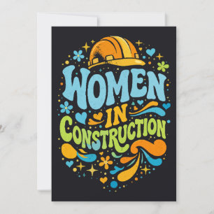 Convites Mulheres na Construção Retro Empoderamento
