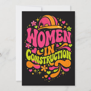 Convites Mulheres na Construção Retro Empoderamento