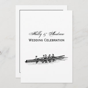 Convites Mulheres Remando Equipe de Tripulação Água Esporte