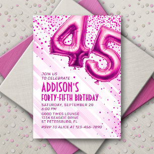 Convites Mulheres Rosa 45º Aniversário