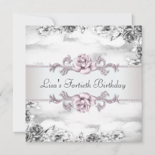 Convites Mulheres rosa rosa rosa rosa rosa aniversário de 4