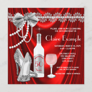 Convites Mulheres Vermelhas Festas de aniversário Envelhec