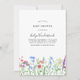 Convites Multihued Wildflower Baby Shower Celebration