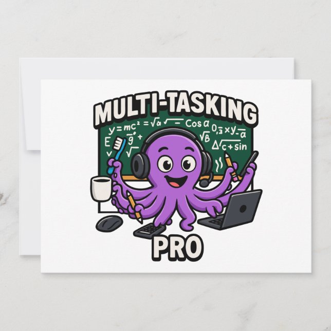 Convites Multitarefa Octopus Classroom Learning Pro (Frente)