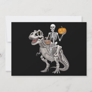 Convites Múmia de Esqueleto Montando Dinossauro T rex Hallo