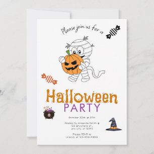Convites Múmia Organiza Festa de Halloween com Abóbora