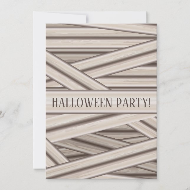 Convites Mummy Listras Personalizável Halloween (Frente)