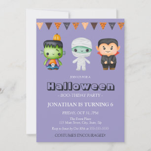 Convites Mummy Vampire Monster Kids Halloween Aniversário