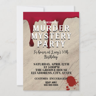 Convites Murder Mystery Dinner Invitation – Bloody Whodunit