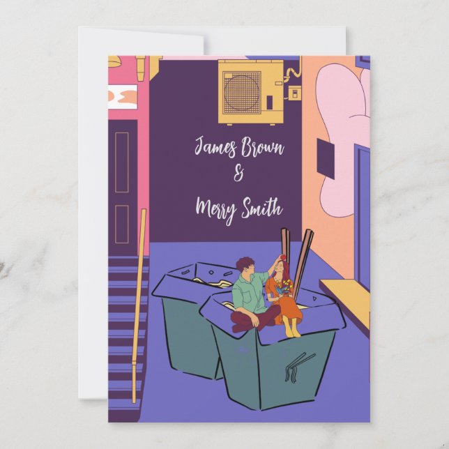 Convites Muros de Grafite de Amor Urbano, Casamento de Caix (Frente)