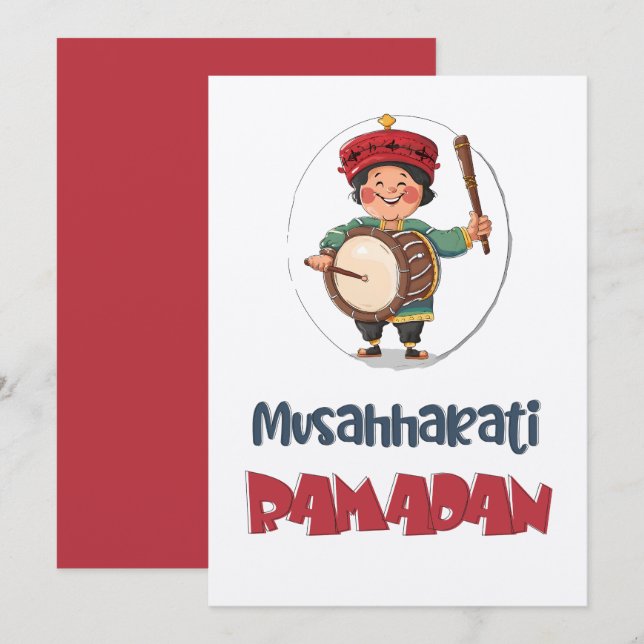 Convites Musahharati Ramadan Drummer | Ritmos da Noite (Frente/Verso)