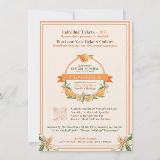 Convites Museu de História de Dunedin 2025 Citrus Gala