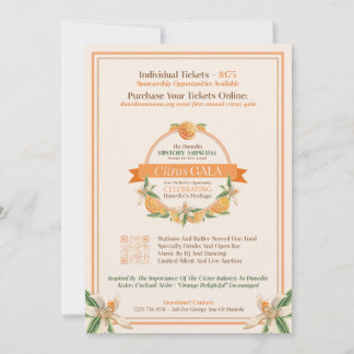 Convites Museu de História de Dunedin 2025 Citrus Gala