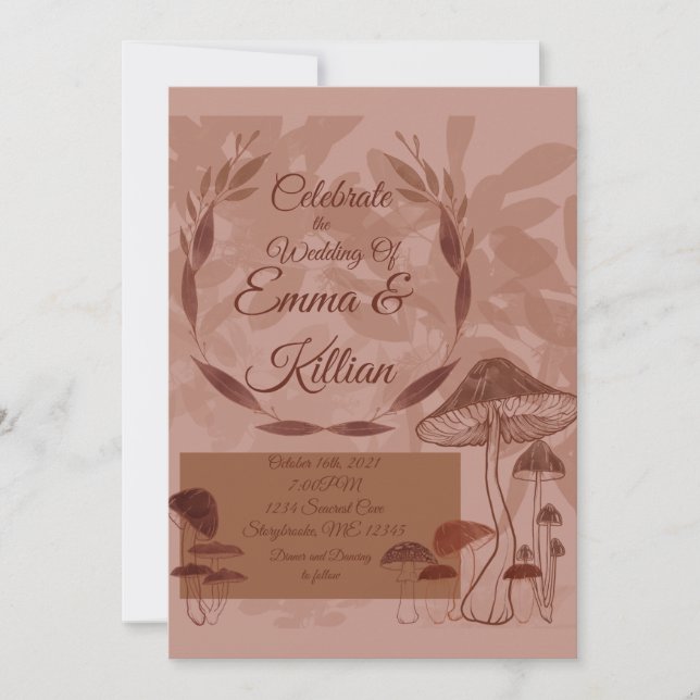 Convites Mushroom Love (Frente)