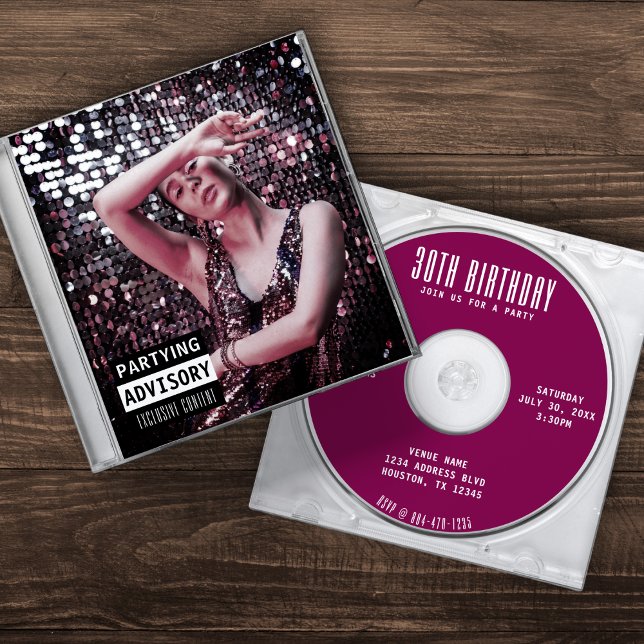 Convites Music CD Case Album - aniversário de 30 anos Party (Criador carregado)
