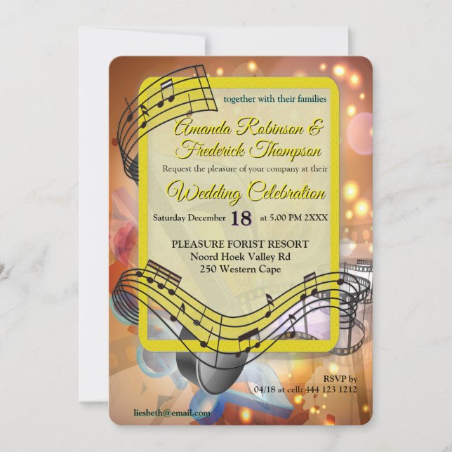 Convites Music Lovers Celebration Themes (Frente)