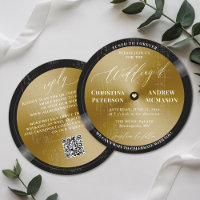 Music LP Vintage Vinyl Dourado White Modern Wedn