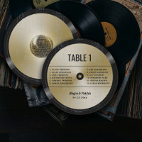 Music LP Vinyl Retro Vintage Dourado WedMesa
