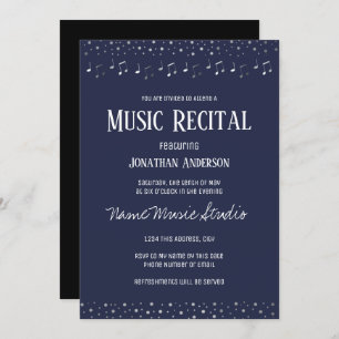 Convites Música Considerando Elegante Prata