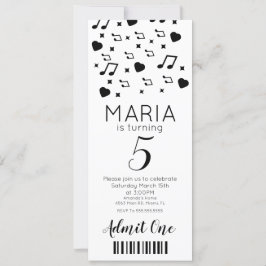 Convites Música de Concerto Fofa   Estilo de Bilhete de Fes