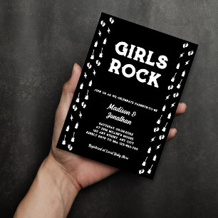 Convites Música de Guitarra Rock N Roll Chuveiro de Bebê Me