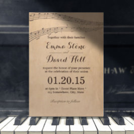 Convites Música Notas Vintage Musical Wedding