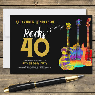 Convites Música para Festa de 40 Anos de Violão Rocks 40