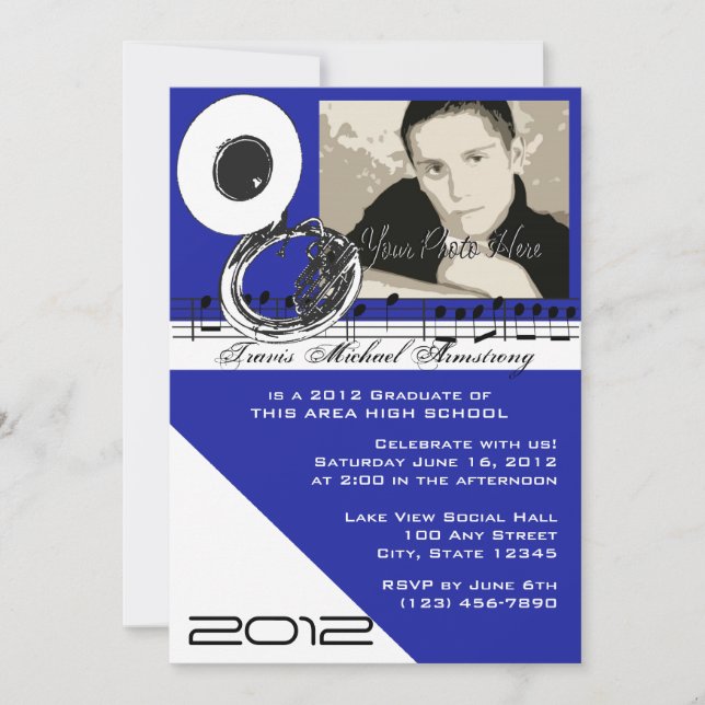 Convites Música para Graduação/ Tuba (Frente)