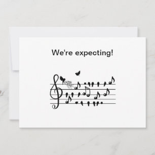 Convites Música Personalizada para Chá de Bebê Notas de Pás