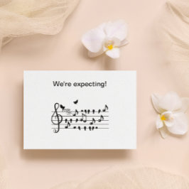 Convites Música Personalizada para Chá de Bebê Notas de Pás