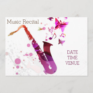 Convites Música recital de saxofone bonito