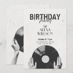 Convites Música vintage em meia-tinta