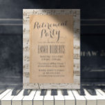 Convites Musical Retirement Party Vintage - Notas de Música<br><div class="desc">Vintage Old Music Sheet Convites de festas de aposentadoria musical.</div>