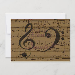 Convites Musical Treble Clef Sheet Music Classic