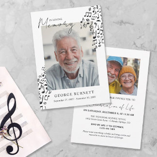 Convites Musician Music Teacher Notes In Loving Memory