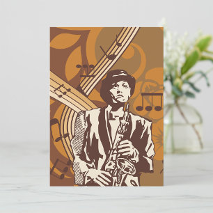 Convites Músico de Jazz com Saxofone