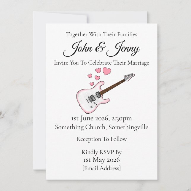 Convites Músicos de Convocação de Violão Elétrico (Frente)