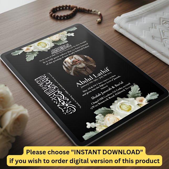 Convites Muslim Death Announcement Male Janaza Prayer (Criador carregado)