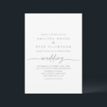 Convites Muted Gray Simple Minimalist Front & Back Wedding<br><div class="desc">This muted gray simple minimalist front and back wedding invitation is perfect for a rustic wedding. The simple and elegant design features classic and fancy script typography in gray and white.

Save paper by including more details on the back of the invitation instead of on a separate enclosure card.</div>