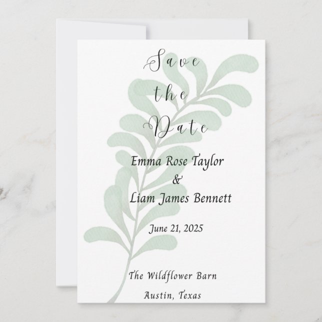 Convites Muted Vines Save the Date Card (Frente)